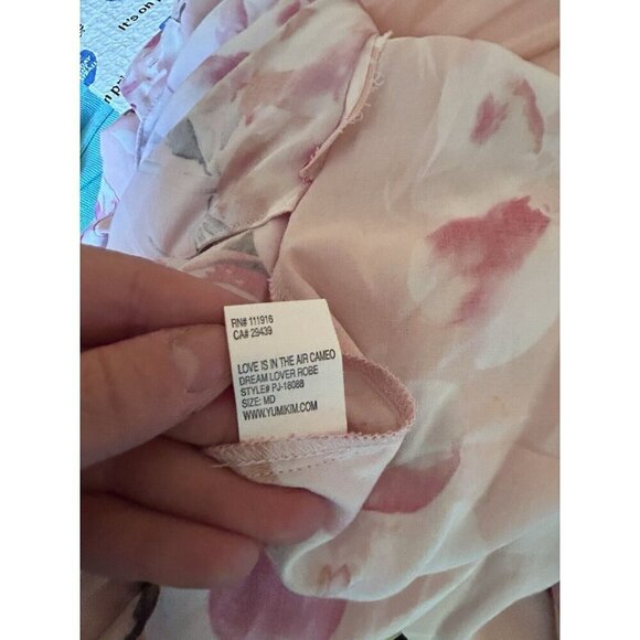 YUMI KIM Womens Love Is In The Air Light Pink Floral Robe Dressing Gown M - Picture 11 of 12